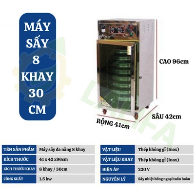 máy sấy tủ sấy 8 khay tròn đường kính khay 30cm